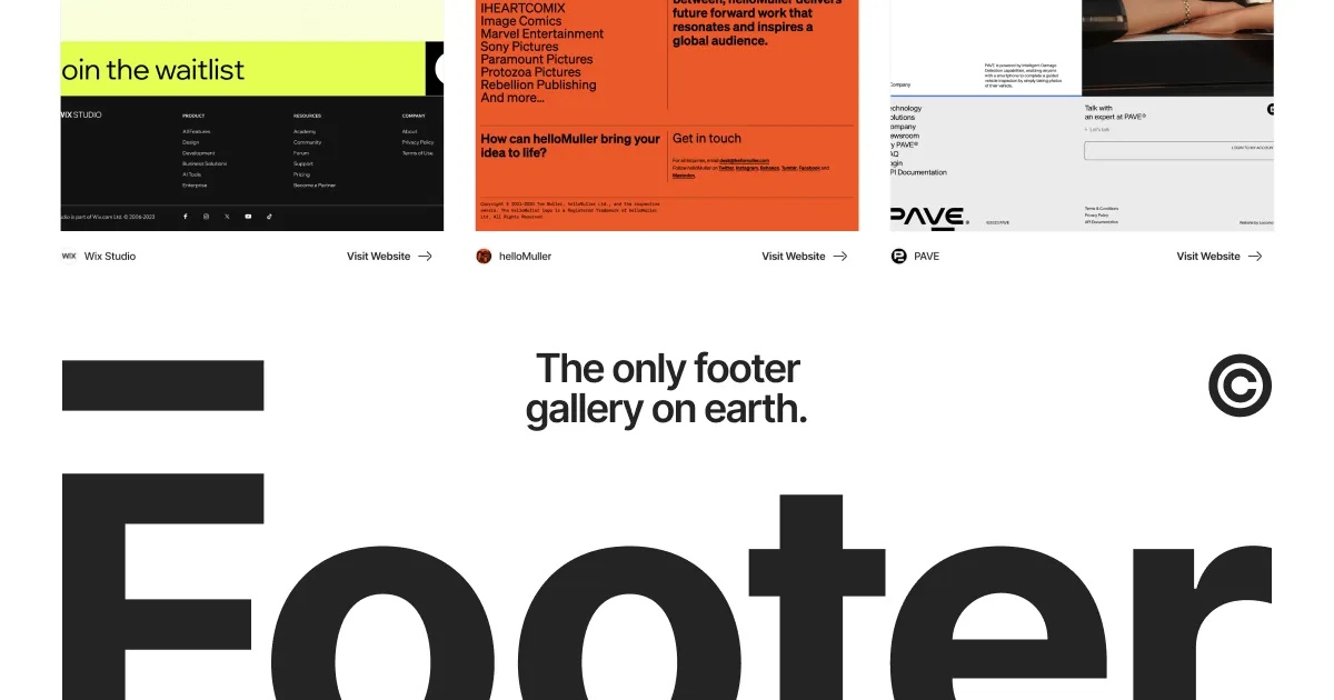 Footer — The only footer gallery on earth